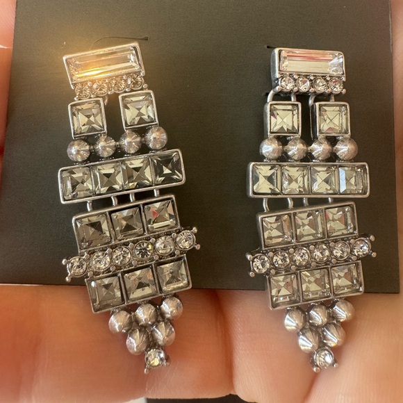 NWT ALLSAINTS Rhodium Large Statement Earrings - Picture 6 of 6